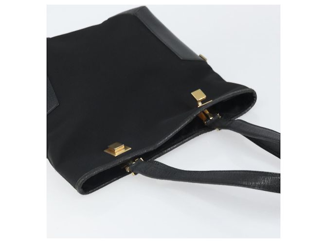 Borsa Tote Salvatore Ferragamo in tela nera e oro Auth BA10431 Nero D'oro - vista 6