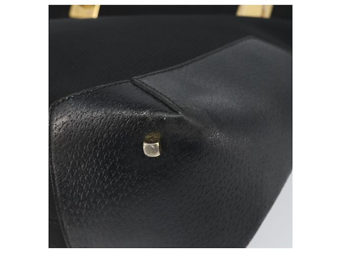 Borsa Tote Salvatore Ferragamo in tela nera e oro Auth BA10431 Nero D'oro - vista 9