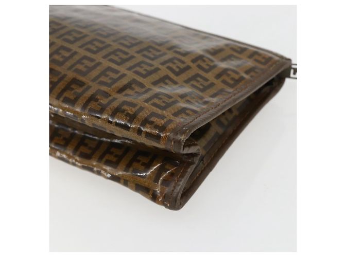 FENDI Zucchino Canvas Clutch Bag Braun Auth ti3645 - Ansicht 15
