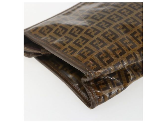 FENDI Zucchino Canvas Clutch Bag Braun Auth ti3645 - Ansicht 16