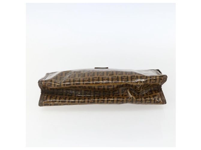 FENDI Zucchino Canvas Clutch Bag Braun Auth ti3645 - Ansicht 6
