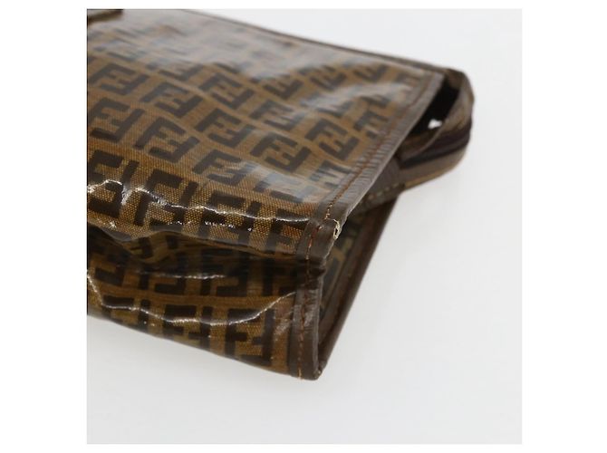 FENDI Zucchino Canvas Clutch Bag Braun Auth ti3645 - Ansicht 7