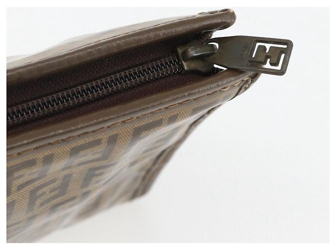 FENDI Zucchino Canvas Clutch Bag Braun Auth ti3645 - Ansicht 8