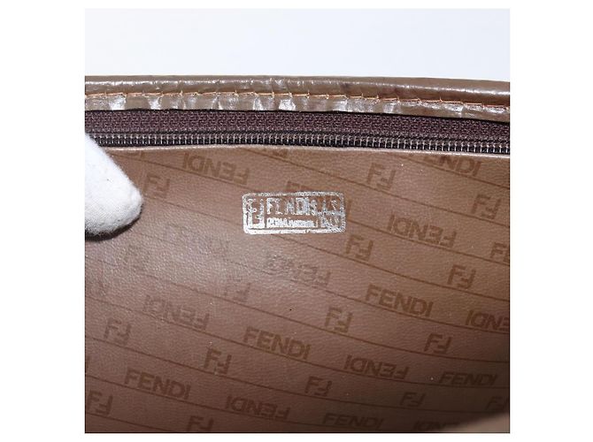 FENDI Zucchino Canvas Clutch Bag Braun Auth ti3645 - Ansicht 9