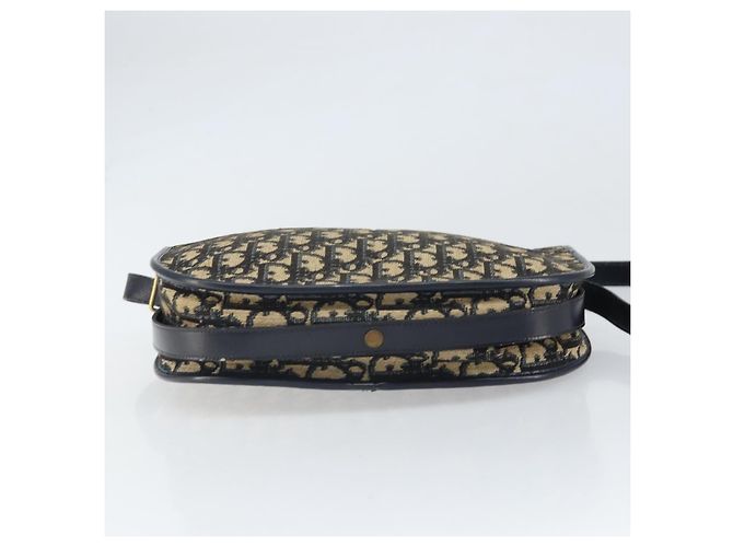 Borsa a Spalla in Tela Trotter Christian Dior Blu Navy Oro Auth 171117 - vista 5