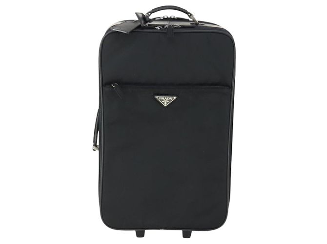 Prada Tragetasche aus Nylon Schwarz Silber Auth bs32877 - Ansicht 13