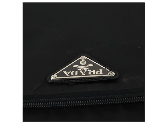 Prada Tragetasche aus Nylon Schwarz Silber Auth bs32877 - Ansicht 23