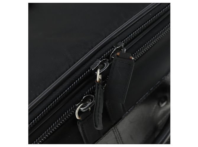 Prada Tragetasche aus Nylon Schwarz Silber Auth bs32877 - Ansicht 24