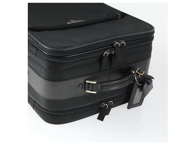 Prada Tragetasche aus Nylon Schwarz Silber Auth bs32877 - Ansicht 7