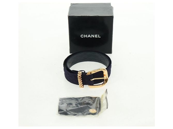 CHANEL Costume intero in cotone blu navy CC Auth 170808V - vista 13