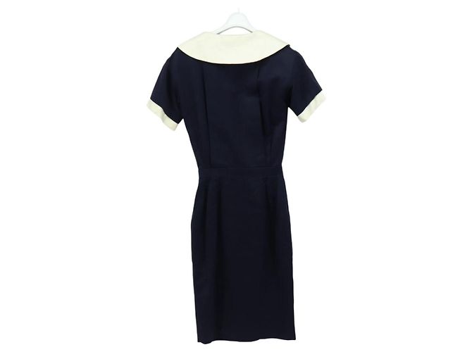 CHANEL Costume intero in cotone blu navy CC Auth 170808V - vista 2