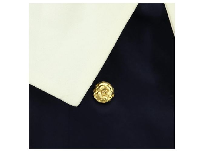 CHANEL Costume intero in cotone blu navy CC Auth 170808V - vista 4