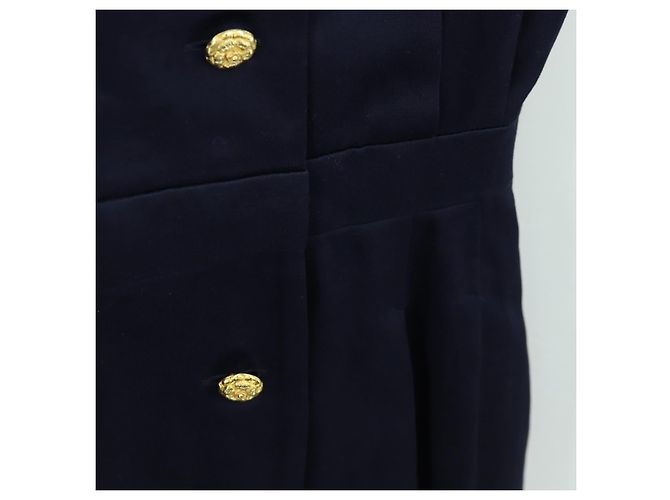 CHANEL Costume intero in cotone blu navy CC Auth 170808V - vista 7