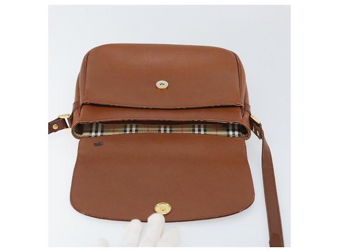 Borsa a Spalla Burberrys in Pelle Marrone Oro Auth bs33288 D'oro - vista 10