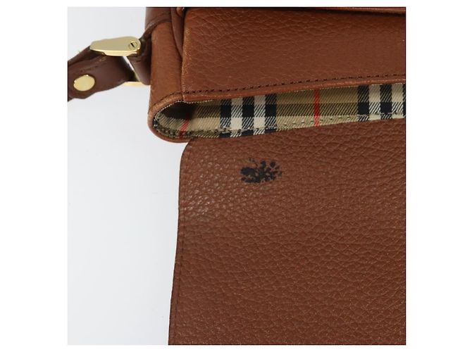 Borsa a Spalla Burberrys in Pelle Marrone Oro Auth bs33288 D'oro - vista 11