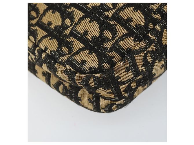 Borsa a Spalla in Tela Trotter Christian Dior Blu Navy Oro Auth 168925 D'oro - vista 14