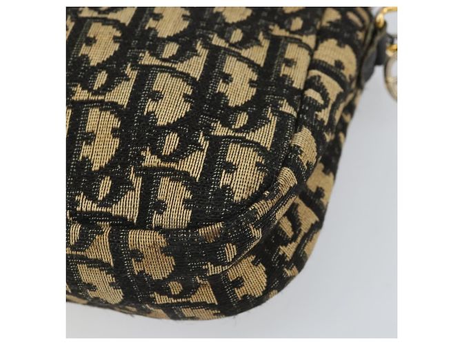 Borsa a Spalla in Tela Trotter Christian Dior Blu Navy Oro Auth 168925 D'oro - vista 15