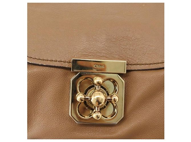 Chloé Borsa a mano in pelle Chloe Elise 2 in 1 marrone oro Auth BA10748 D'oro - vista 19