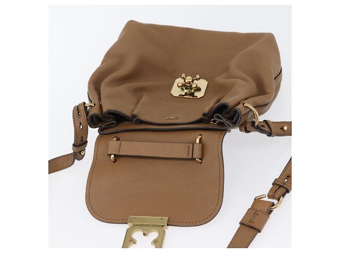 Chloé Borsa a mano in pelle Chloe Elise 2 in 1 marrone oro Auth BA10748 D'oro - vista 20