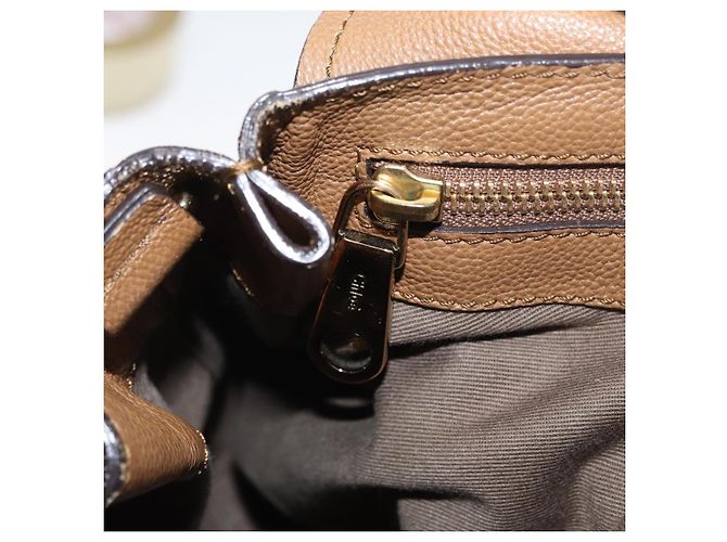Chloé Borsa a mano in pelle Chloe Elise 2 in 1 marrone oro Auth BA10748 D'oro - vista 23