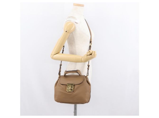 Chloé Borsa a mano in pelle Chloe Elise 2 in 1 marrone oro Auth BA10748 D'oro - vista 25