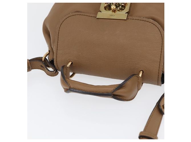 Chloé Borsa a mano in pelle Chloe Elise 2 in 1 marrone oro Auth BA10748 D'oro - vista 6