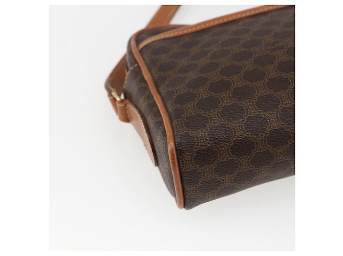Céline Borsa a Spalla in Tela Macadam CELINE in Pelle PVC Marrone Oro Auth ti3696 D'oro - vista 17