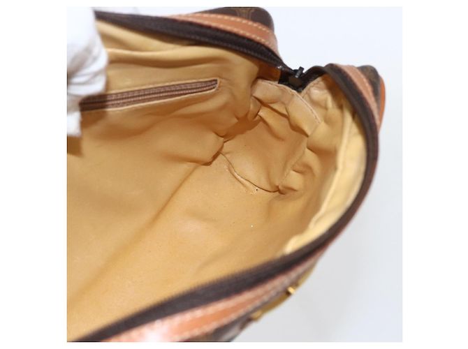 Céline Borsa a Spalla in Tela Macadam CELINE in Pelle PVC Marrone Oro Auth ti3696 D'oro - vista 18
