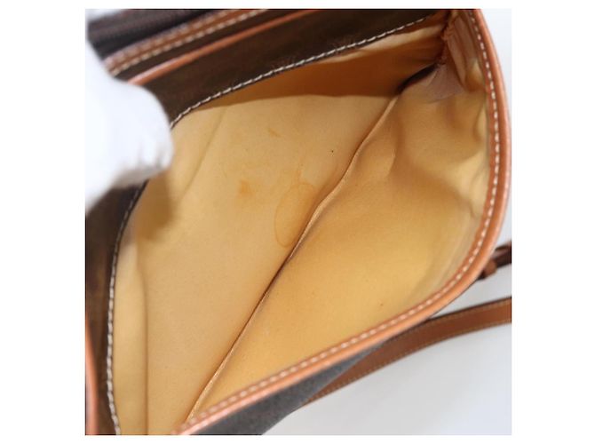 Céline Borsa a Spalla in Tela Macadam CELINE in Pelle PVC Marrone Oro Auth ti3696 D'oro - vista 22