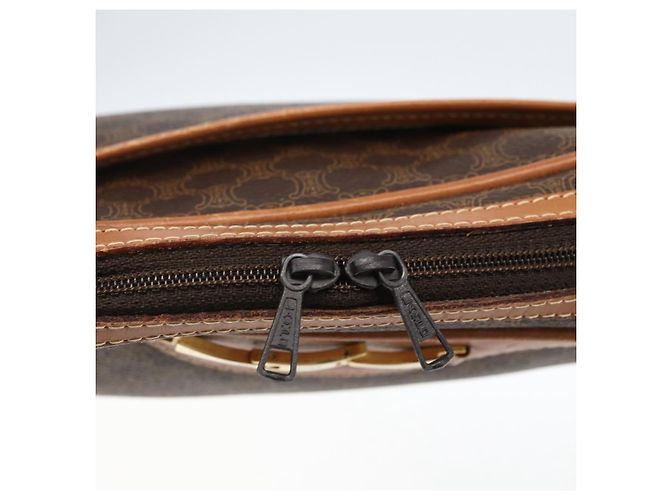 Céline Borsa a Spalla in Tela Macadam CELINE in Pelle PVC Marrone Oro Auth ti3696 D'oro - vista 9
