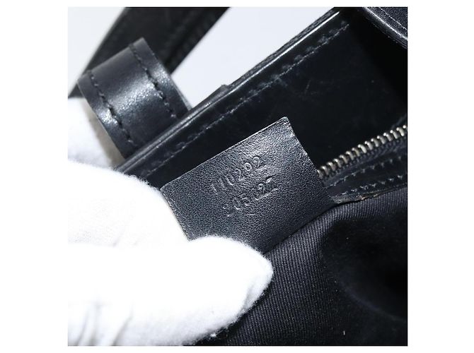 Borsa a mano in tela GG Gucci Nera Argento 110292 Auth hk3496 Nero - vista 12