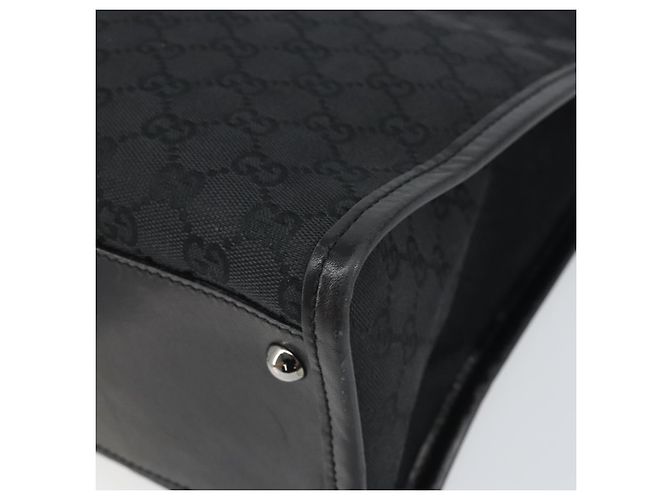 Borsa a mano in tela GG Gucci Nera Argento 110292 Auth hk3496 Nero - vista 15