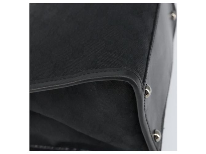 Borsa a mano in tela GG Gucci Nera Argento 110292 Auth hk3496 Nero - vista 16