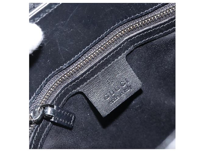 Borsa a mano in tela GG Gucci Nera Argento 110292 Auth hk3496 Nero - vista 17