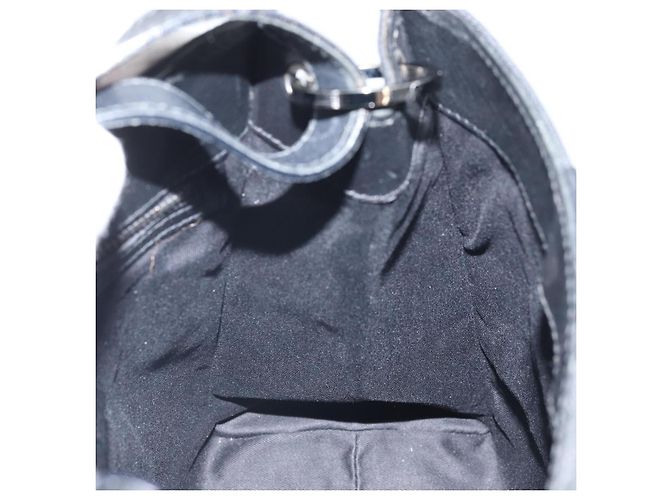 Borsa a mano in tela GG Gucci Nera Argento 110292 Auth hk3496 Nero - vista 18
