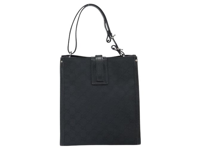 Borsa a mano in tela GG Gucci Nera Argento 110292 Auth hk3496 Nero - vista 2