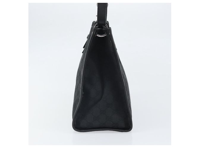 Borsa a mano in tela GG Gucci Nera Argento 110292 Auth hk3496 Nero - vista 3
