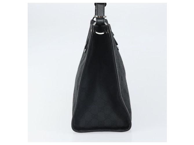 Borsa a mano in tela GG Gucci Nera Argento 110292 Auth hk3496 Nero - vista 4