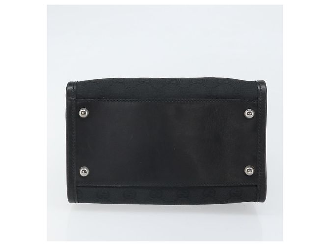 Borsa a mano in tela GG Gucci Nera Argento 110292 Auth hk3496 Nero - vista 5