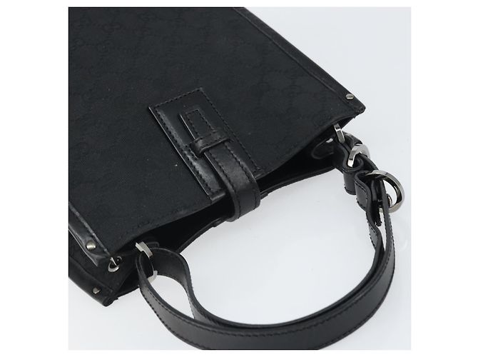 Borsa a mano in tela GG Gucci Nera Argento 110292 Auth hk3496 Nero - vista 6