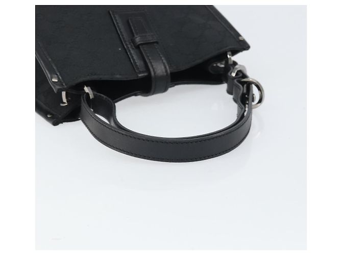 Borsa a mano in tela GG Gucci Nera Argento 110292 Auth hk3496 Nero - vista 7