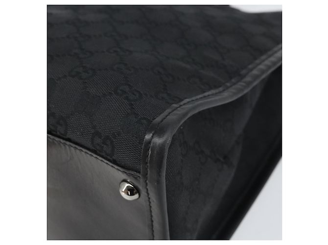 Borsa a mano in tela GG Gucci Nera Argento 110292 Auth hk3496 Nero - vista 9