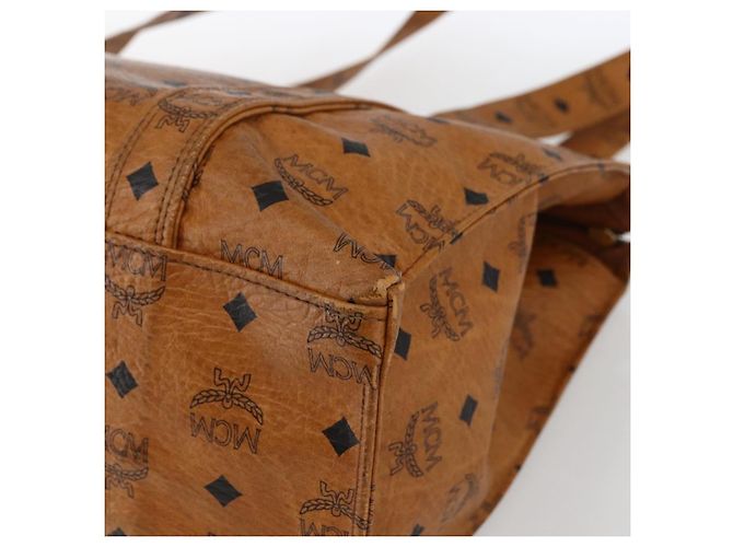 Borsa a Spalla MCM Vicetos Logogram in Pelle PVC Marrone Oro Auth BA10851 D'oro - vista 15