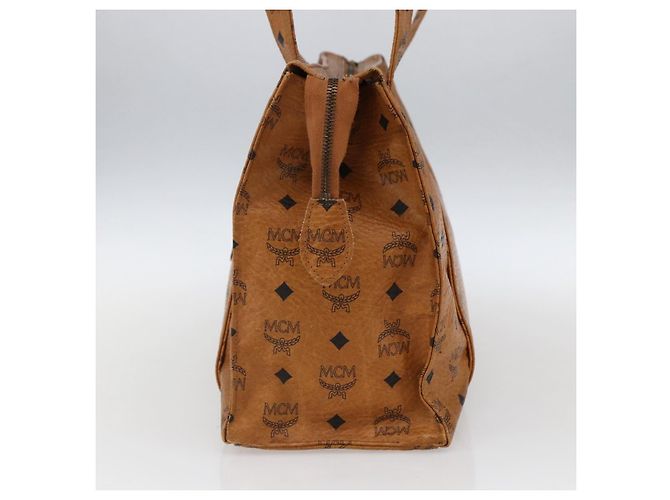 Borsa a Spalla MCM Vicetos Logogram in Pelle PVC Marrone Oro Auth BA10851 D'oro - vista 4