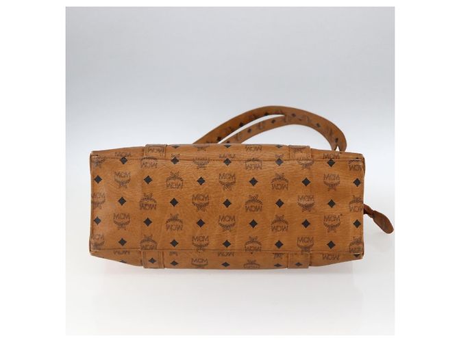 Borsa a Spalla MCM Vicetos Logogram in Pelle PVC Marrone Oro Auth BA10851 D'oro - vista 5