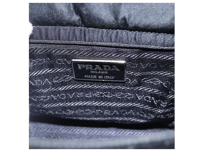 PRADA Borsa a mano in nylon nero Auth ti3686 - vista 10