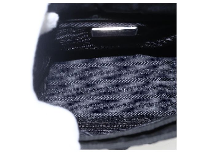 PRADA Borsa a mano in nylon nero Auth ti3686 - vista 11