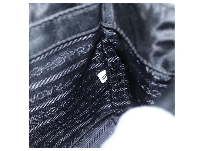 PRADA Borsa a mano in nylon nero Auth ti3686 - vista 12