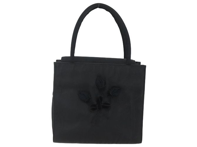 PRADA Borsa a mano in nylon nero Auth ti3686 - vista 13