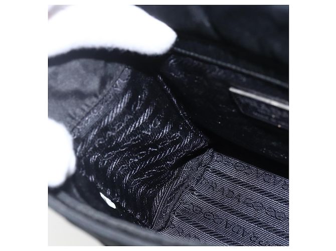 PRADA Borsa a mano in nylon nero Auth ti3686 - vista 18